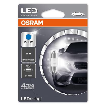 Osram LED Standard C3W 12V 1W SV8,5-8 6000K 31mm Blue