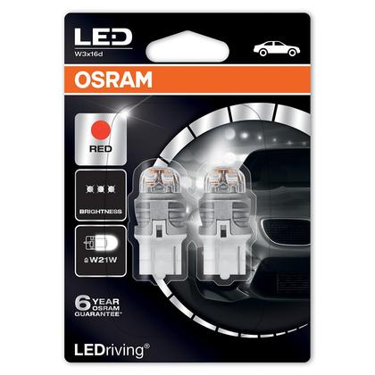 Osram LEDriving Premium W21W 12V 3W W3X16D Red  blister