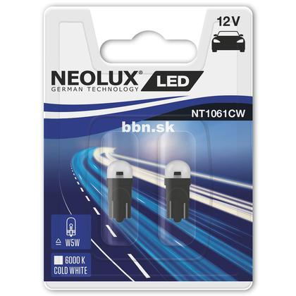 Neolux LED W5W 12V 0,5W W2.1x9.5d NT1061 duoblister 6000K jasná biela