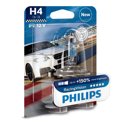 Philips 12V H4 60/55W P43T RacingVision - 1ks +150%