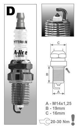 BRISK zapaľovacia sviečka A-line 35 DR15YPY-1(1452)