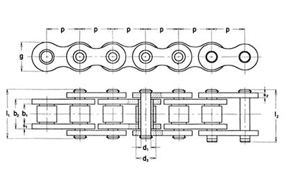 reťaz 10B-1 W308 s unášačom Typ 4  216čl ( Doka )