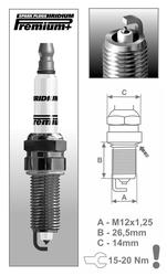 BRISK zapaľovacia sviečka Iridium Premium+ P11 MR14YIR-1(1708)