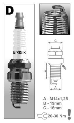 BRISK zapaľovacia sviečka DR14S Silver(1143)