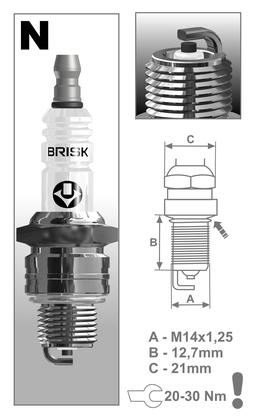 BRISK zapaľovacia sviečka N14C(1319) Super