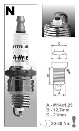 BRISK zapaľovacia sviečka A-line 3 NR15YCY(0031)