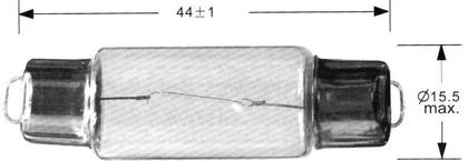 Autolamp žiarovka 12V C10W sufit 44x11mm s drôtikmi bez kov.pätice