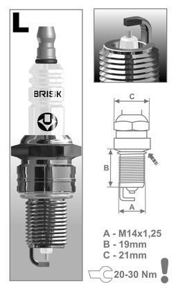 BRISK zapaľovacia sviečka LR15YS-9 Silver(1464)