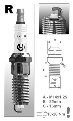 BRISK zapaľovacia sviečka RR15YS-9 Silver(1843)