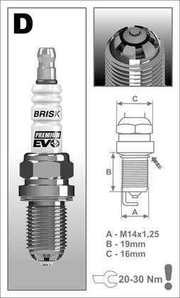 BRISK zapaľovacia sviečka Premium EVO DR15SXC(1898)