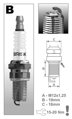 BRISK zapaľovacia sviečka BR10S Silver Racing(1520)