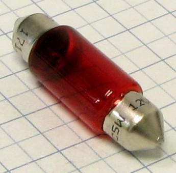 Autolamp žiarovka 6V 5W SV8,5-37 d-11mm sufitka červená