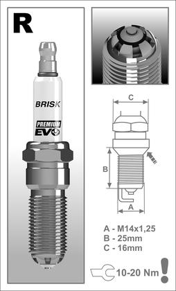 BRISK zapaľovacia sviečka Premium EVO RR15BSXC(1924)