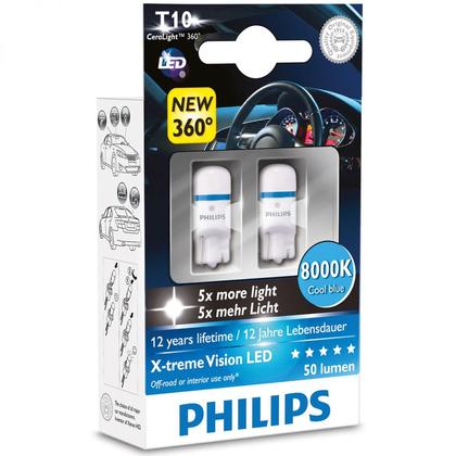 Philips X-treme Vision LED W5W W2,1X9,5D 1W 8000K