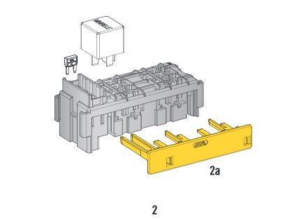 Modul - pre 4 MINInožové poistky a 2 MINI relé