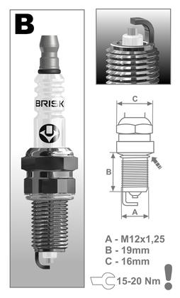 BRISK zapaľovacia sviečka BR12YS-9 Silver(1956)
