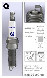 BRISK zapaľovacia sviečka QX14YP Platin (1963)
