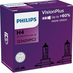 Philips 12V H4 60/55W P43T VisonPlus - bal. 2ks