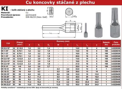 Kolík Cu stáčaný z plechu KI-Ø1-12