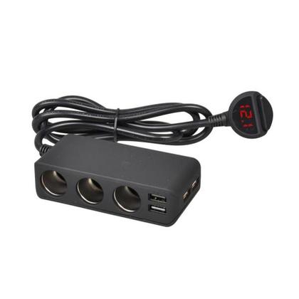 Autozapaľovač - Roztrojka SMART so 4USB a voltmetrom
