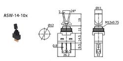Vypínač-páčkový 20A 12V ON-OF ASW 14-101 1-0