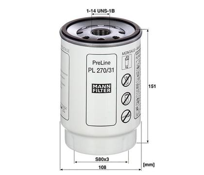 filter paliva mann PL 270/31z