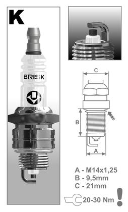 BRISK zapaľovacia sviečka K15YC(1438) Super